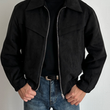 Men's Suede Zip Front Jacket