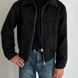 Men's Suede Zip Front Jacket
