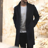 Men's Single Breasted Long Overcoat