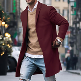Men's Single Breasted Long Overcoat