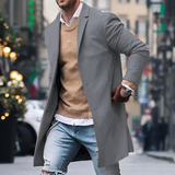Men's Single Breasted Long Overcoat