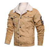 Men's Faux Leather Sherpa Collar Jacket