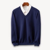 Men's V-Neck Fine Knit Sweater