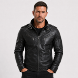 Men's Faux Leather Biker Jacket