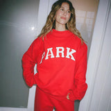 Oversized Varsity Graphic Mock Neck Drop Shoulder Sweatshirt