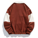 Men's Colour Block Polo Collar Sweatshirt