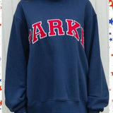 Oversized Varsity Graphic Mock Neck Drop Shoulder Sweatshirt
