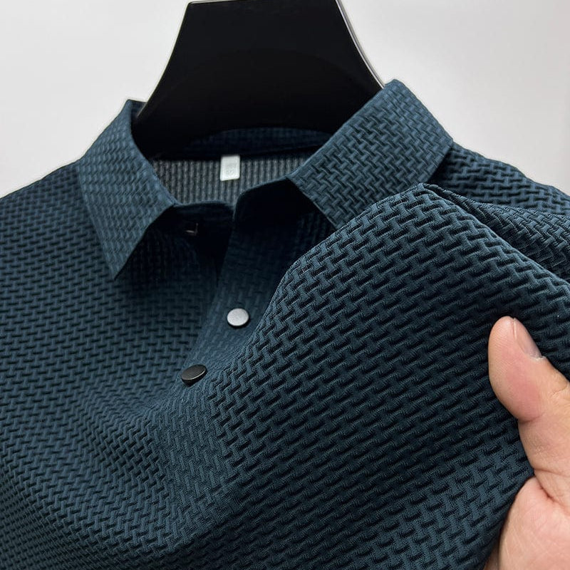 Men's Textured Knit Polo Shirt