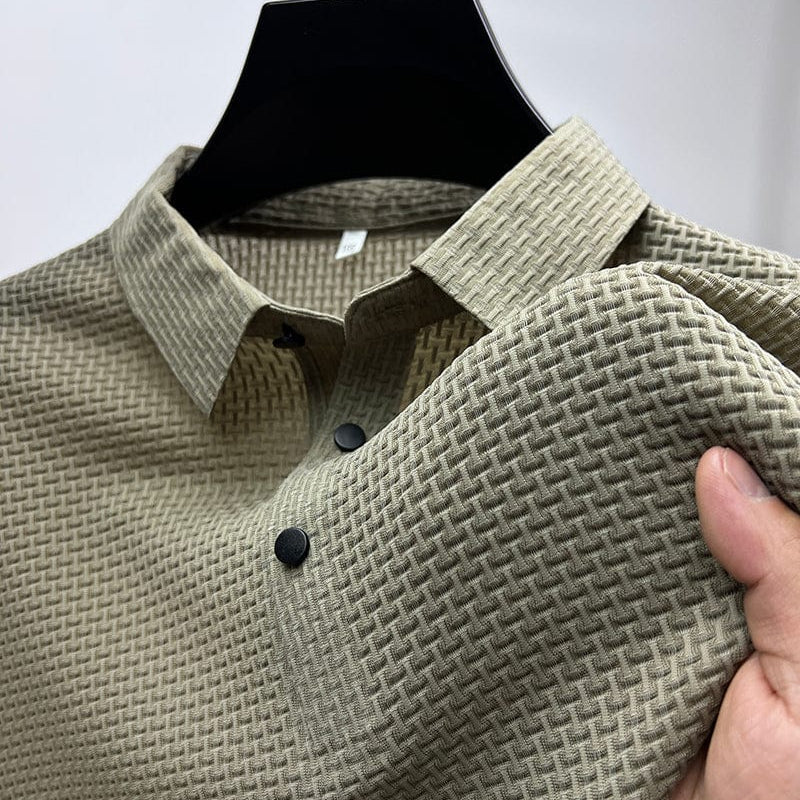 Men's Textured Knit Polo Shirt