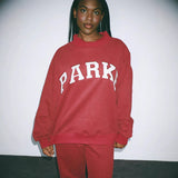 Oversized Varsity Graphic Mock Neck Drop Shoulder Sweatshirt