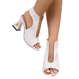 Women's Woven Open-Toe Block Heel Sandals