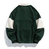 Men's Colour Block Polo Collar Sweatshirt