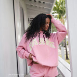 Oversized Varsity Graphic Mock Neck Drop Shoulder Sweatshirt