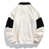 Men's Colour Block Polo Collar Sweatshirt