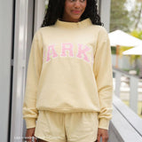Oversized Varsity Graphic Mock Neck Drop Shoulder Sweatshirt