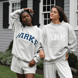Oversized Varsity Graphic Mock Neck Drop Shoulder Sweatshirt