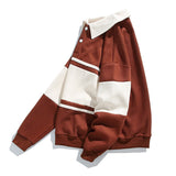 Men's Colour Block Polo Collar Sweatshirt