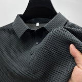 Men's Textured Knit Polo Shirt