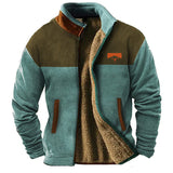Men's Pattern Sleeve Fleece Zip Jacket
