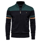 Men's Striped Zip-Up Knit Jacket