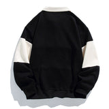 Men's Colour Block Polo Collar Sweatshirt