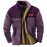 Men's Pattern Sleeve Fleece Zip Jacket