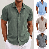 Men's Short Sleeve Linen Shirt
