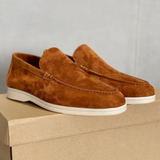 Men's Suede Slip-On Loafers with Rubber Sole