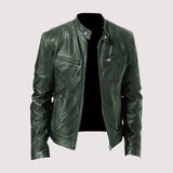 Men's Faux Leather Bomber Jacket