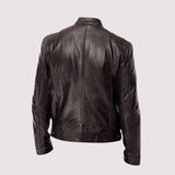 Men's Faux Leather Bomber Jacket