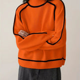 Women's Lightweight Brown Autumn Relaxed Fit Jumper