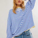 Oversized Striped Long Sleeve Pullover Sweater