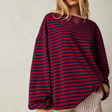 Oversized Striped Long Sleeve Pullover Sweater
