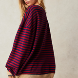 Oversized Striped Long Sleeve Pullover Sweater