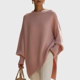 Women's Oversized Long-Sleeve Knit Poncho Sweater