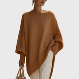 Women's Oversized Long-Sleeve Knit Poncho Sweater