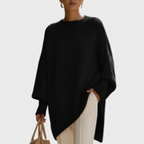 Women's Oversized Long-Sleeve Knit Poncho Sweater