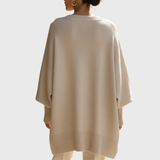 Women's Oversized Long-Sleeve Knit Poncho Sweater