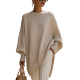 Women's Oversized Long-Sleeve Knit Poncho Sweater
