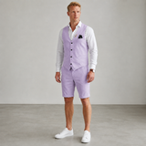 Men's Elegant Green Linen Spring Shorts