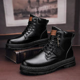 Men's Lace-Up Outdoor Boots with Non-Slip Sole