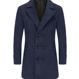 Men's Double Breasted Wool Blend Overcoat