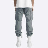 Men's Relaxed Fit Cotton Cargo Trousers with Drawstring