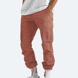 Men's Relaxed Fit Cotton Cargo Trousers with Drawstring