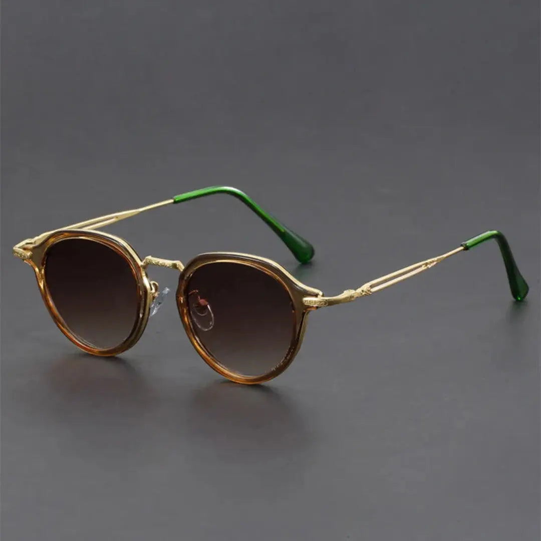 Men's Round Acetate Metal Vintage Sunglasses