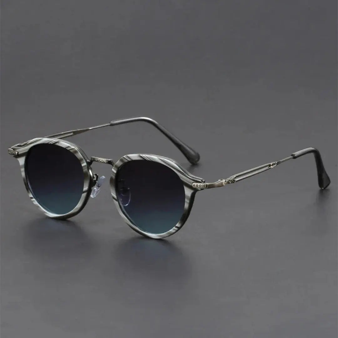 Men's Round Acetate Metal Vintage Sunglasses