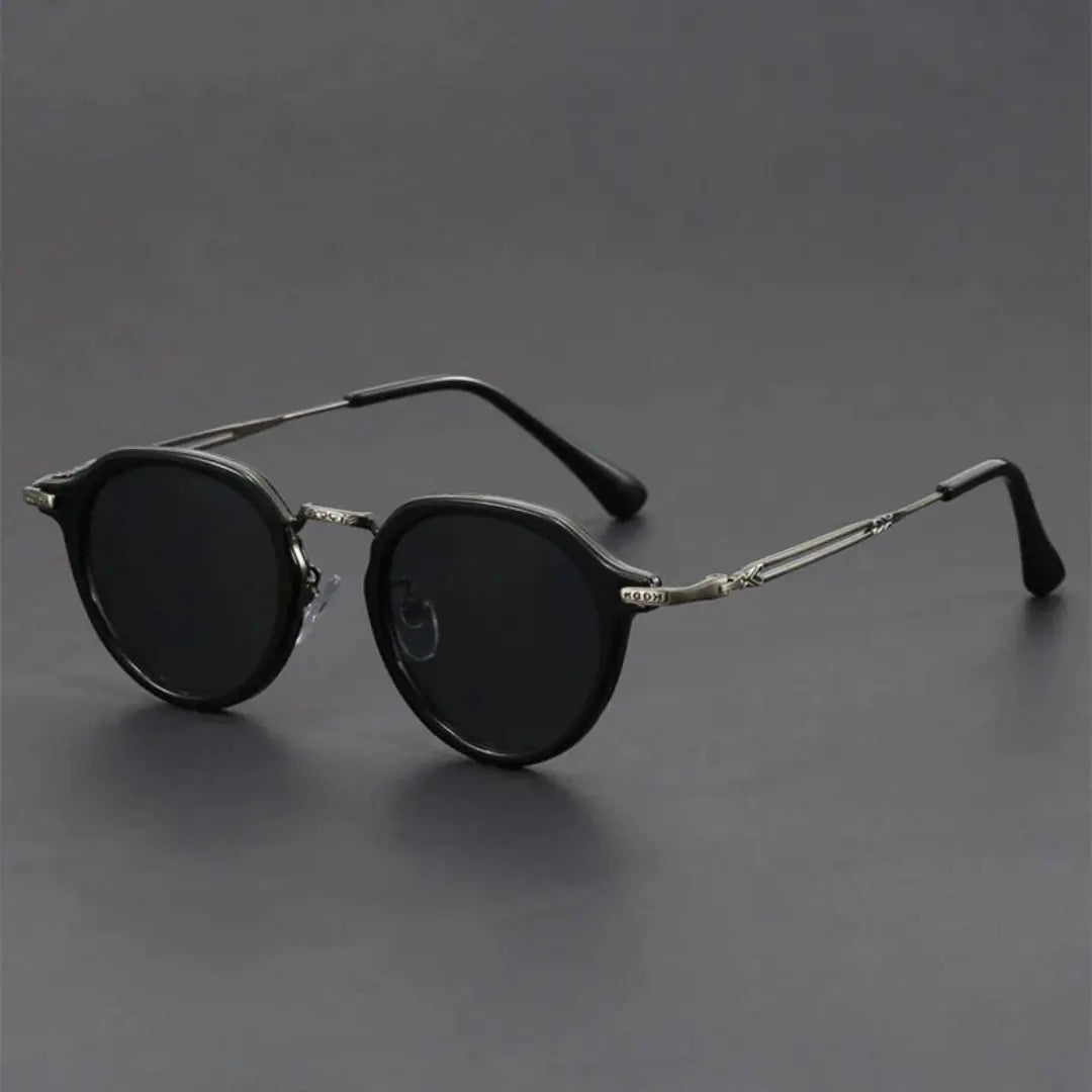 Men's Round Acetate Metal Vintage Sunglasses