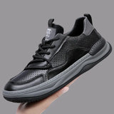 Men's Leather Casual Walking Sneakers