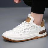 Men's Leather Casual Walking Sneakers