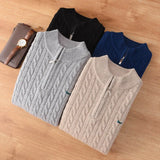 Men's Cable Knit Quarter Zip Sweater